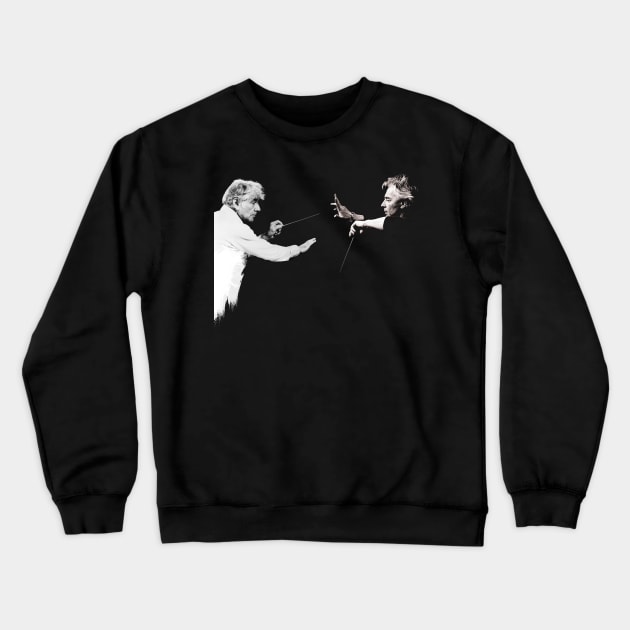 Karajan vs Bernstein Crewneck Sweatshirt by vivalarevolucio